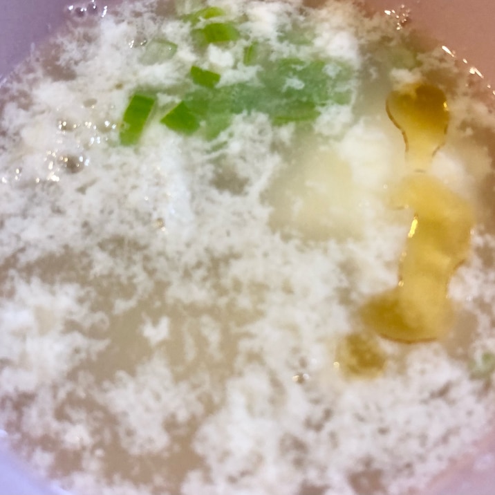 簡単副菜♪卵白が余ったら!白だしでほっこりスープ